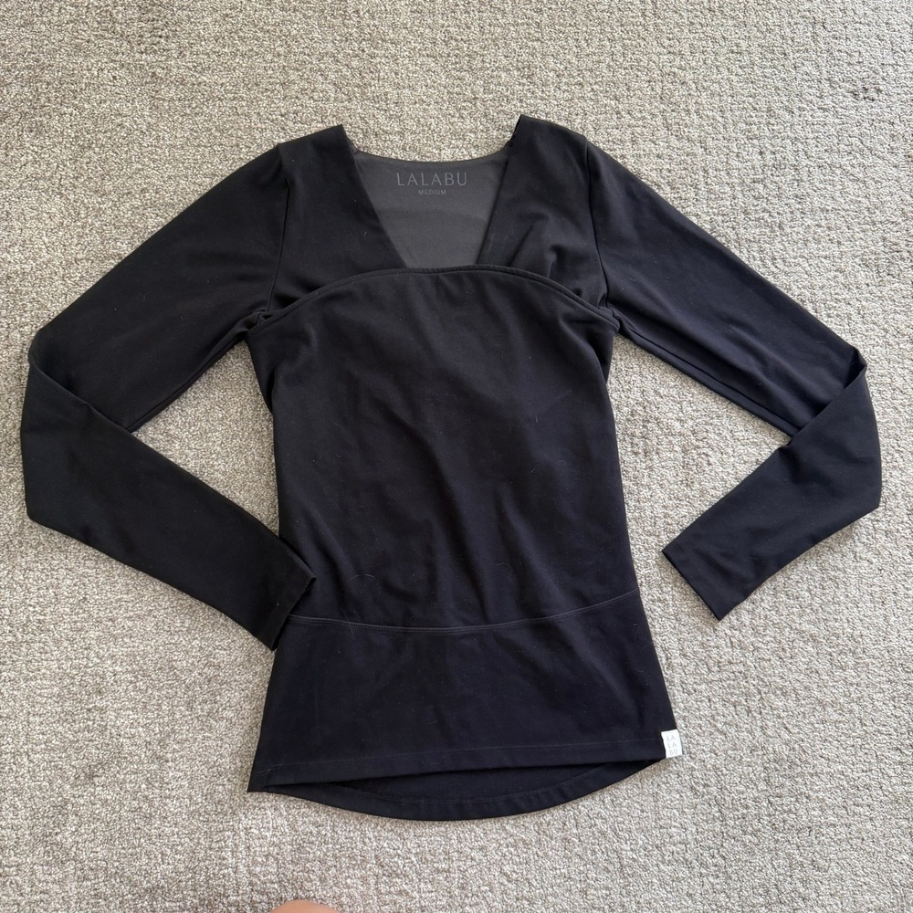 Lalabu Soothe Long Sleeve Baby Wearing Shirt Black Women Medium